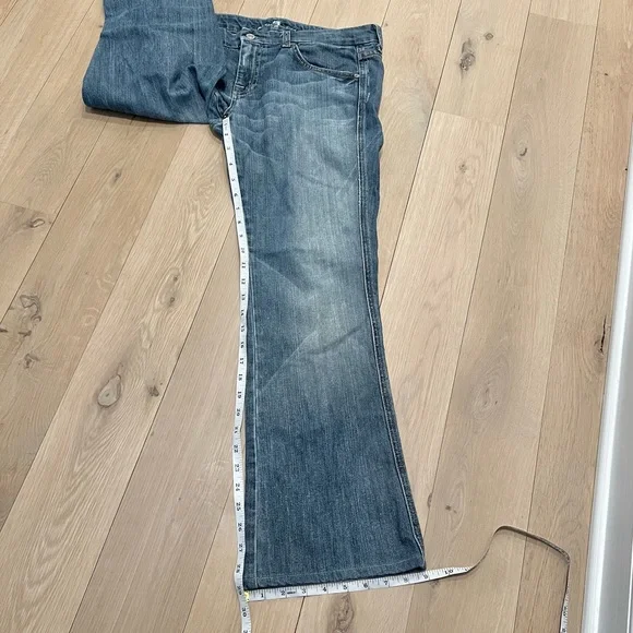 7 For All Mankind 7FAM "A" Pocket Bootcut Wide Flare Leg Jeans Blue Size 30 - Picture 13 of 16